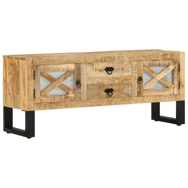 Erbjudande vidaXL TV-bänk 110x30x45 cm grovt mangoträ