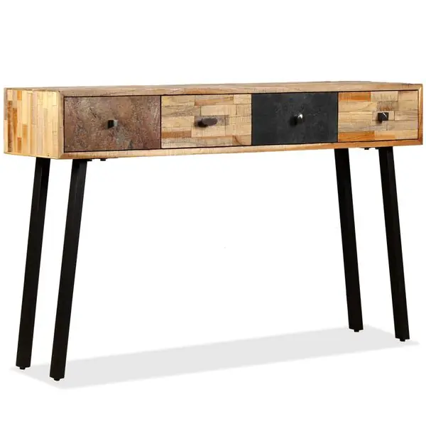 Säker betalning vidaXL Konsolbord massivt återvunnet teakträ 120x30x76 cm