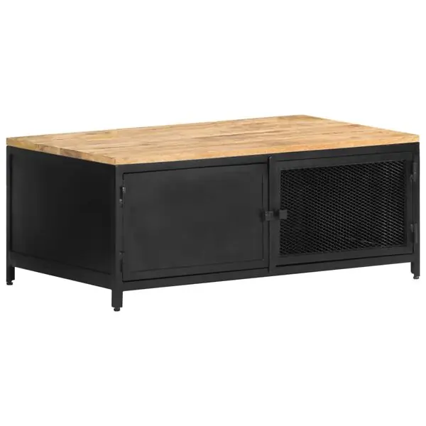 vidaXL Soffbord 90x50x37 cm massivt grovt mangoträ Rea