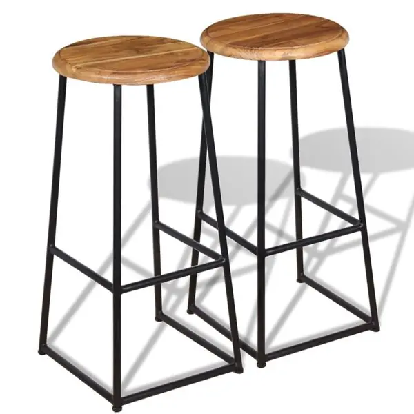 Köp nu vidaXL Barstolar 2 st massiv teak