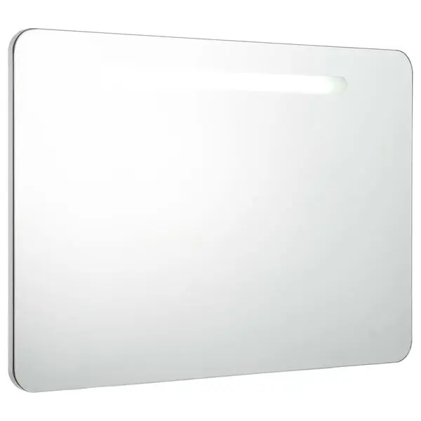 Säker betalning vidaXL Badrumsskåp med spegel LED 80x9,5x55 cm