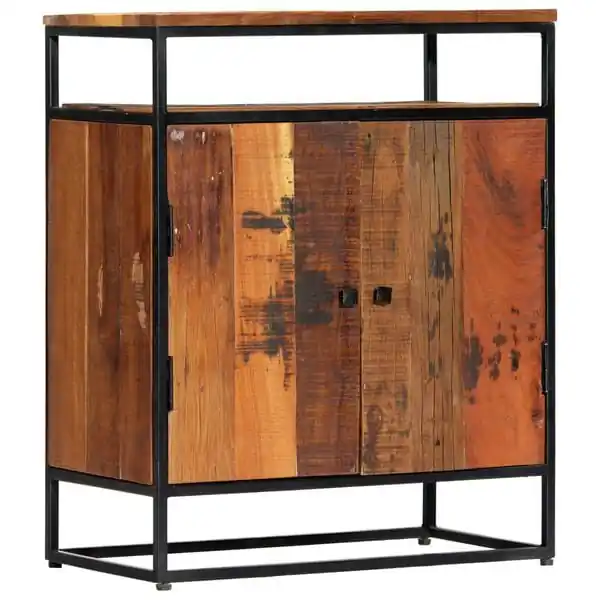 Begränsat antal vidaXL Skänk 60x35x76 cm massivt återvunnet trä och stål