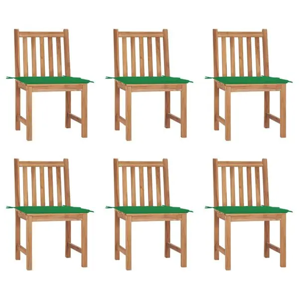 Beställ idag vidaXL Trädgårdsstolar 6 st med dynor massiv teak