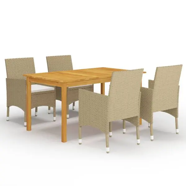 vidaXL Matgrupp för trädgården 5 delar beige Rea