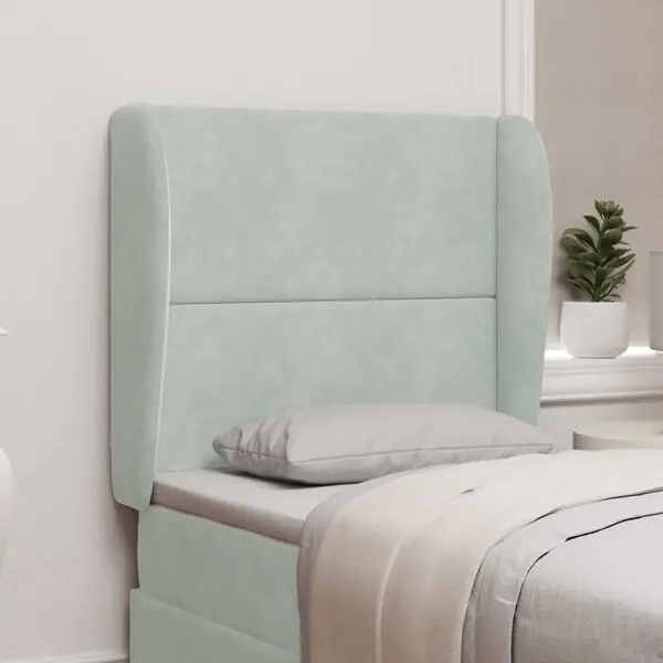 vidaXL Sänggavel Öra Ljusgrå 80 x 23 x 6 cm Sammet Begränsat erbjudande