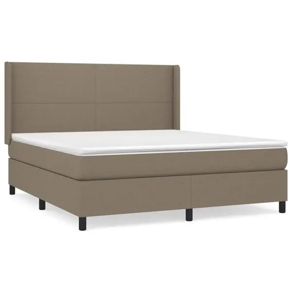 Billigare vidaXL Ramsäng med madrass taupe 180x200 cm tyg