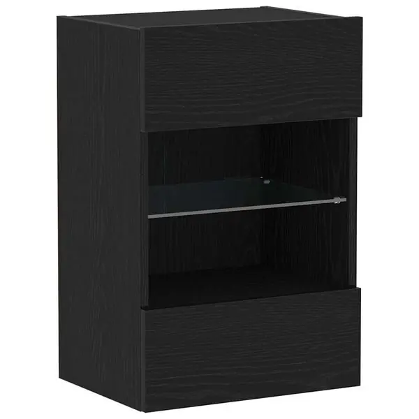 vidaXL TV-bänkset Väggmonterad Svart 40 x 30 x 60,5 cm Konstruerat trä Lägg i varukorgen