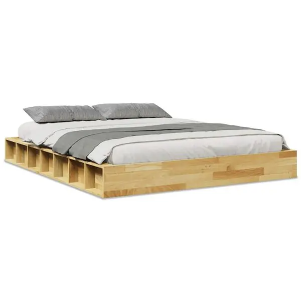 Kampanjpris vidaXL Sängram utan madrass 150x200 cm massivt trä ek